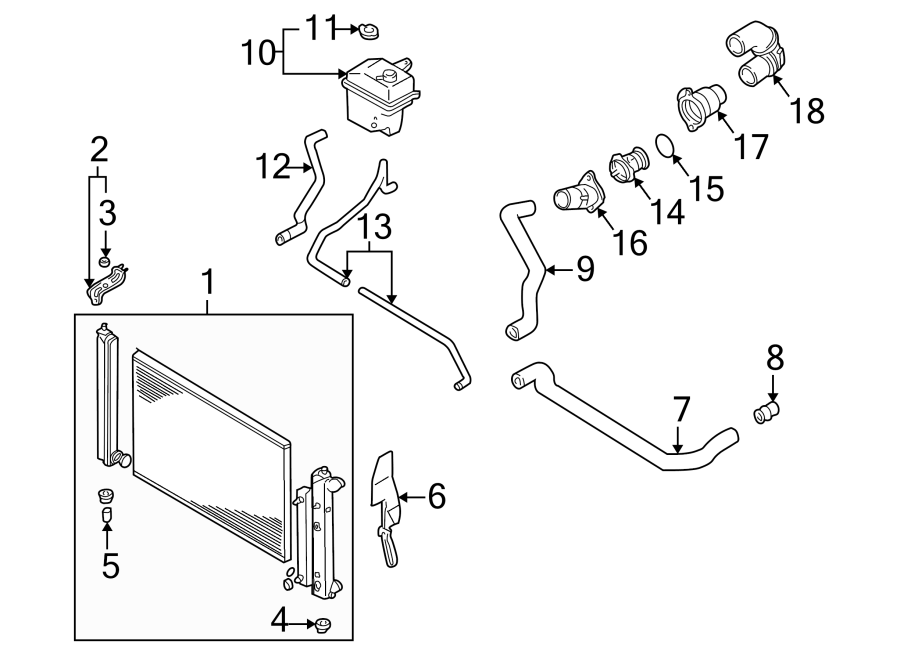 Diagram RADIATOR & COMPONENTS. for your 2009 Mazda MX-5 Miata   