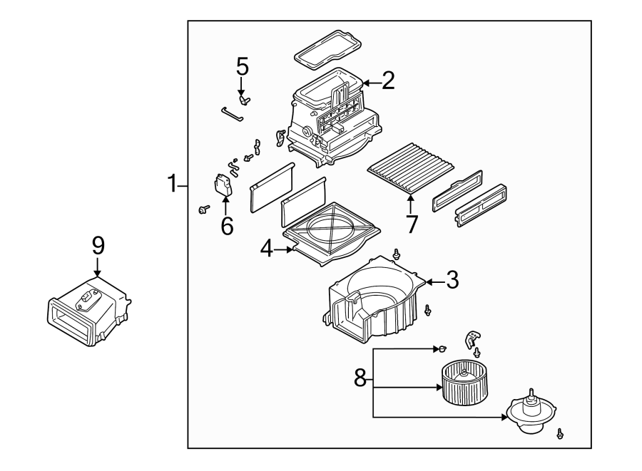 Diagram AIR CONDITIONER & HEATER. BLOWER MOTOR & FAN. for your 1990 Mazda MIATA   