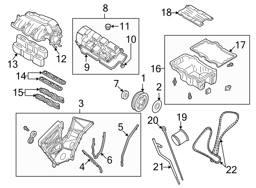 Diagram ENGINE / TRANSAXLE. ENGINE PARTS. for your 2023 Mazda CX-5  2.5 S Carbon Edition Sport Utility 