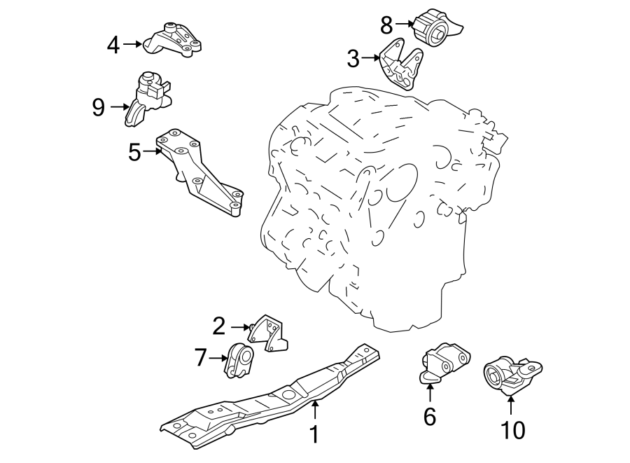 Diagram ENGINE / TRANSAXLE. ENGINE & TRANS MOUNTING. for your 2008 Mazda CX-7  Touring Sport Utility 