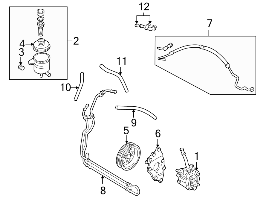 Diagram STEERING GEAR & LINKAGE. PUMP & HOSES. for your Mazda