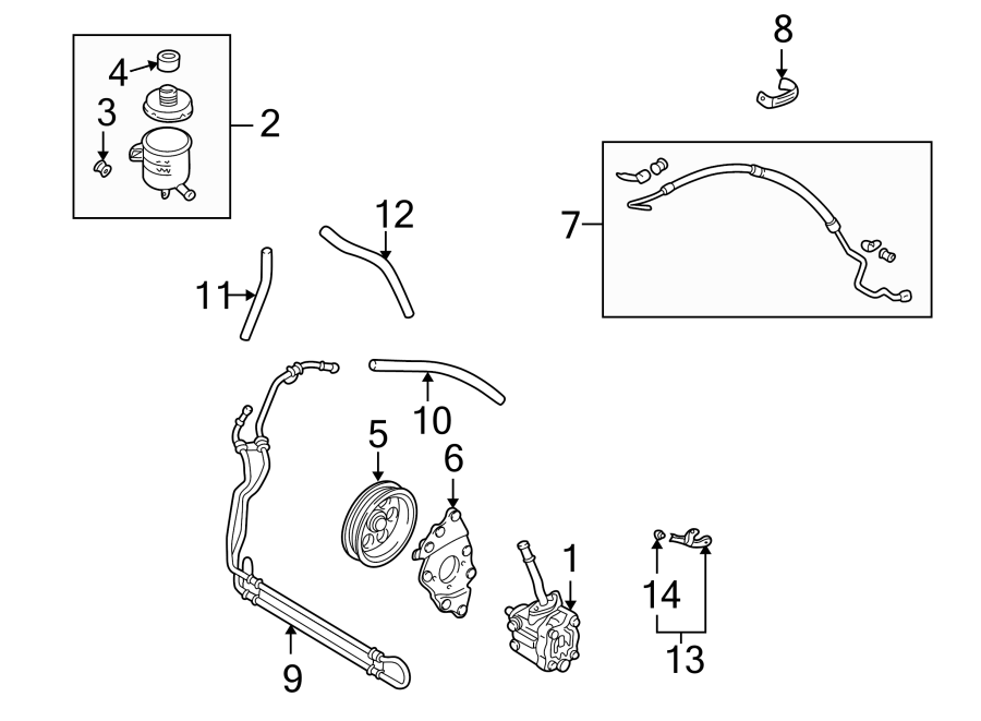 Diagram STEERING GEAR & LINKAGE. PUMP & HOSES. for your Mazda