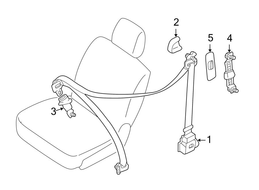 Diagram RESTRAINT SYSTEMS. REAR SEAT BELTS. for your Mazda MPV  