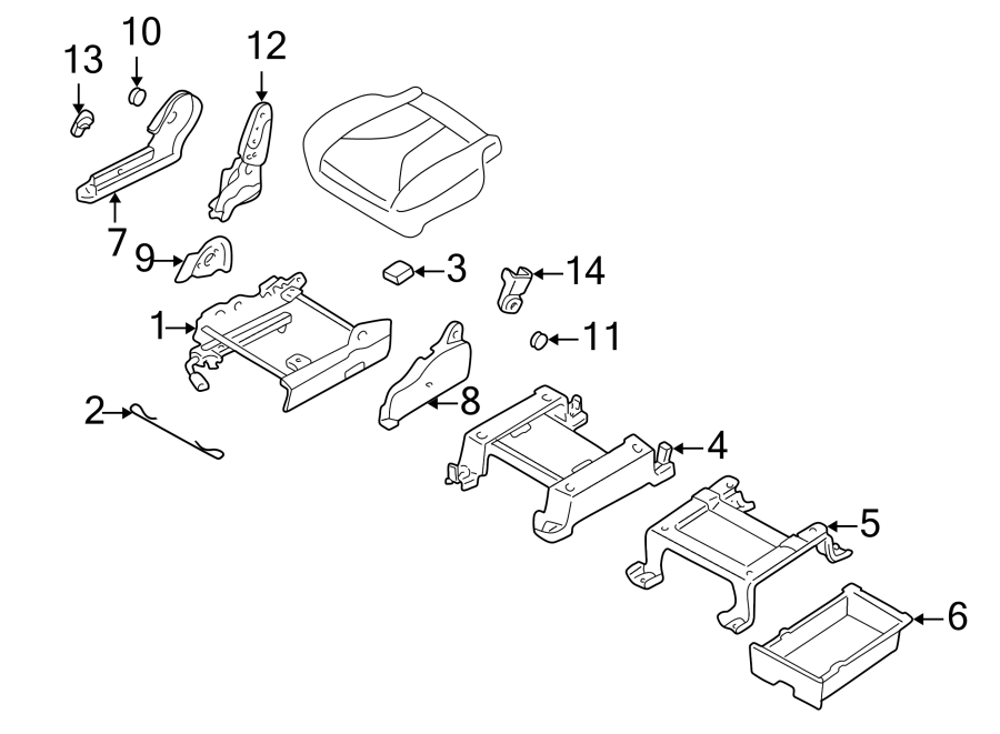 Diagram SEATS & TRACKS. TRACKS & COMPONENTS. for your 2006 Mazda MX-5 Miata  Base Convertible 