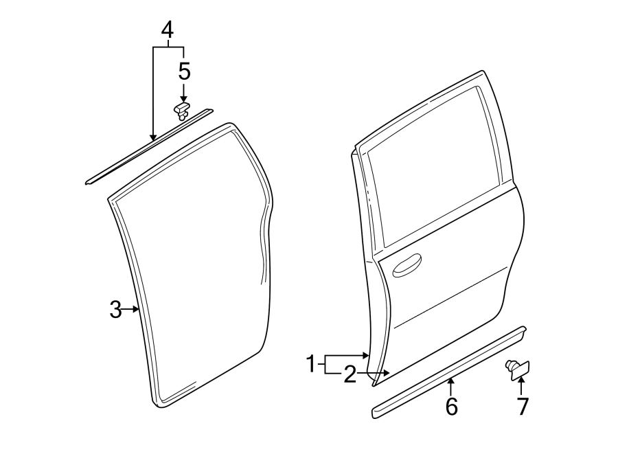 Diagram SIDE LOADING DOOR. DOOR & COMPONENTS. for your Mazda MPV  