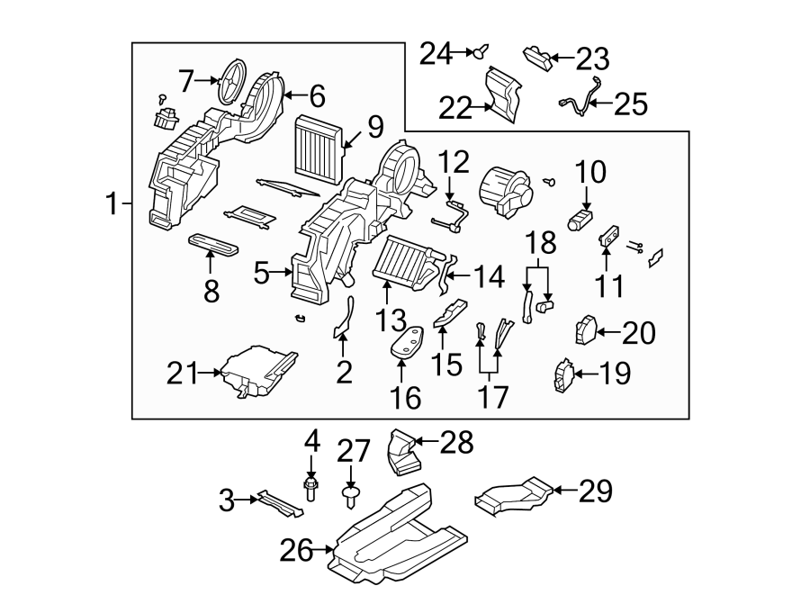 Diagram AIR CONDITIONER & HEATER. REAR EVAPORATOR. for your 2020 Mazda MX-5 Miata 2.0L SKYACTIV A/T Club Convertible 