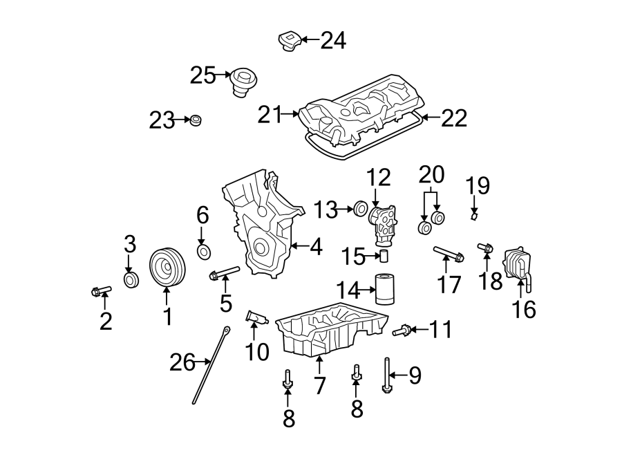 Diagram ENGINE / TRANSAXLE. ENGINE PARTS. for your 2008 Mazda CX-7   