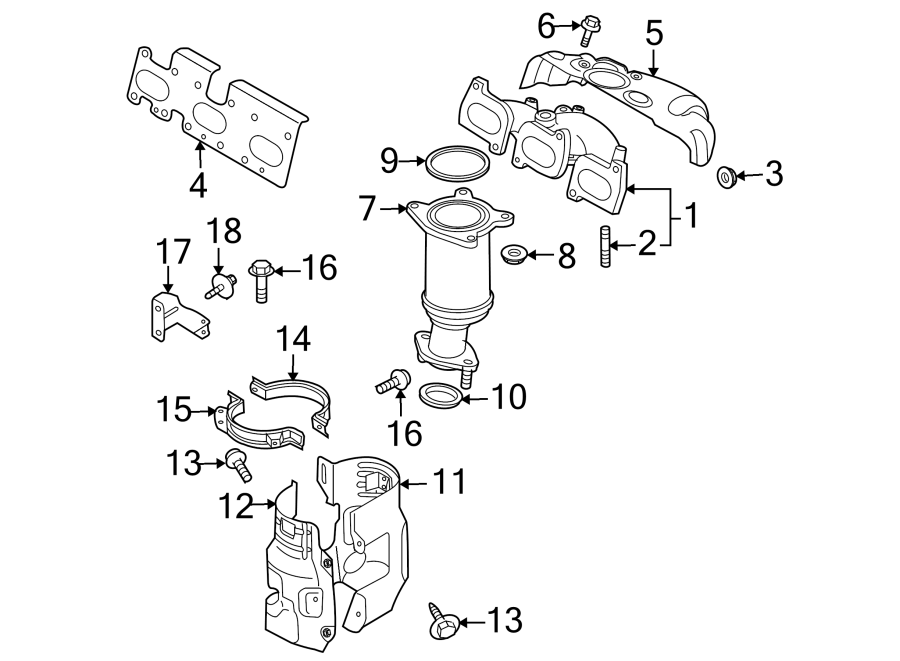 Diagram EXHAUST SYSTEM. MANIFOLD. for your 1993 Mazda Navajo   