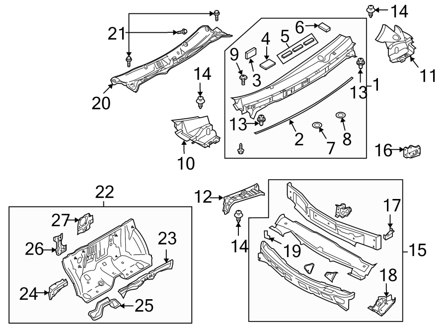 Diagram COWL. for your Mazda CX-9  