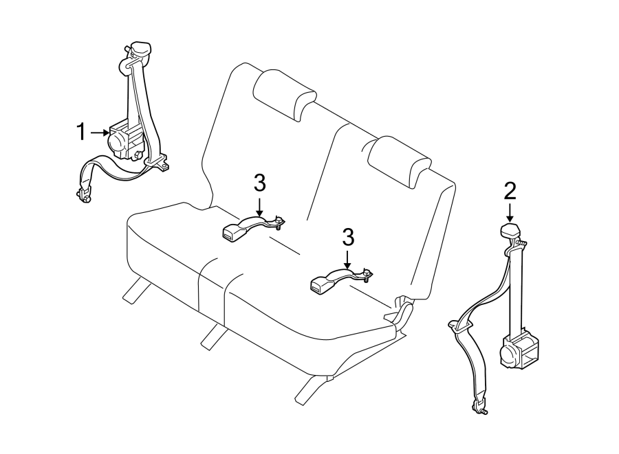 Diagram RESTRAINT SYSTEMS. THIRD ROW SEAT BELTS. for your 2016 Mazda CX-9   
