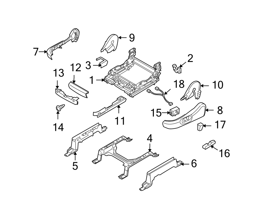 Diagram SEATS & TRACKS. TRACKS & COMPONENTS. for your 2022 Mazda CX-5 2.5L SKYACTIV A/T AWD 2.5 S Carbon Edition Sport Utility 