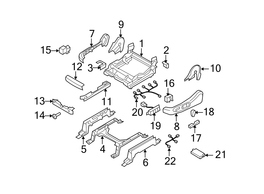 Diagram SEATS & TRACKS. TRACKS & COMPONENTS. for your 2008 Mazda MX-5 Miata  Sport Convertible 