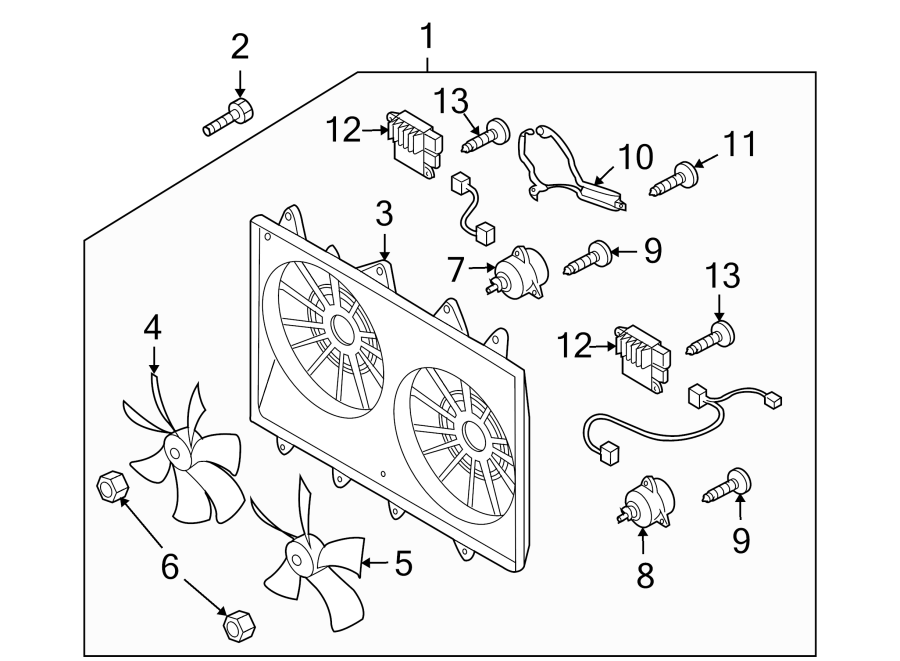 Diagram COOLING FAN. for your 1999 Mazda 626   