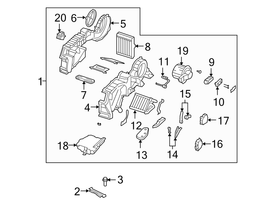 Diagram AIR CONDITIONER & HEATER. REAR EVAPORATOR. for your 2019 Mazda MX-5 Miata   