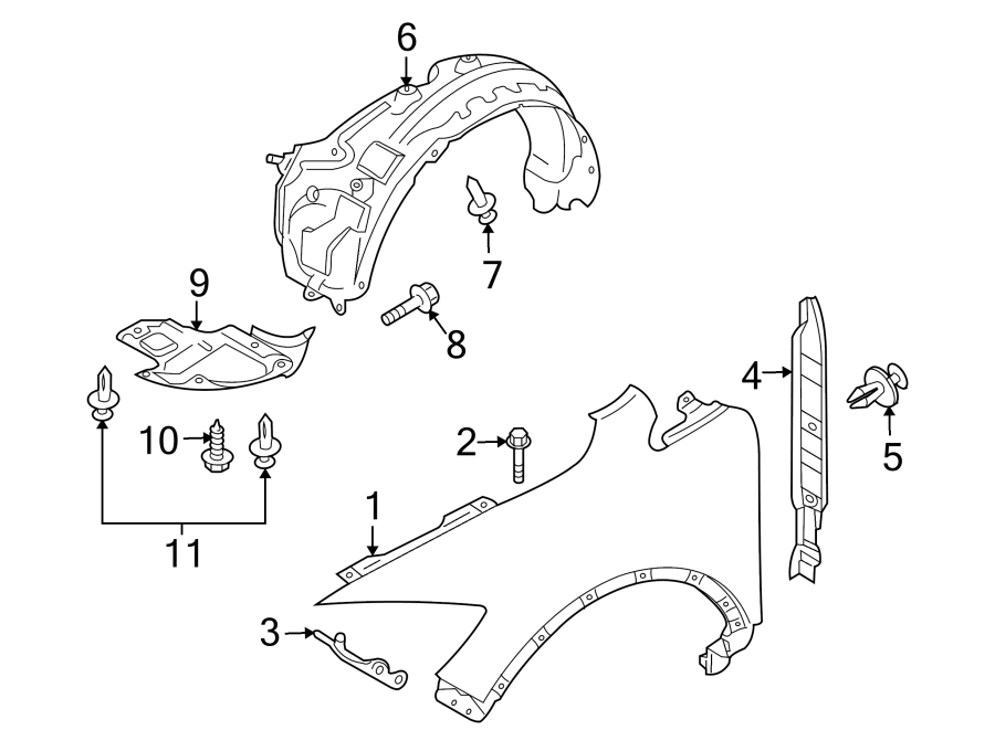 Diagram FENDER & COMPONENTS. for your 2020 Mazda CX-5   