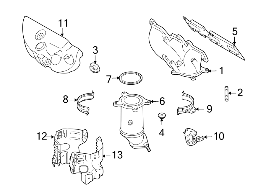 Diagram EXHAUST SYSTEM. for your 2002 Mazda Protege   