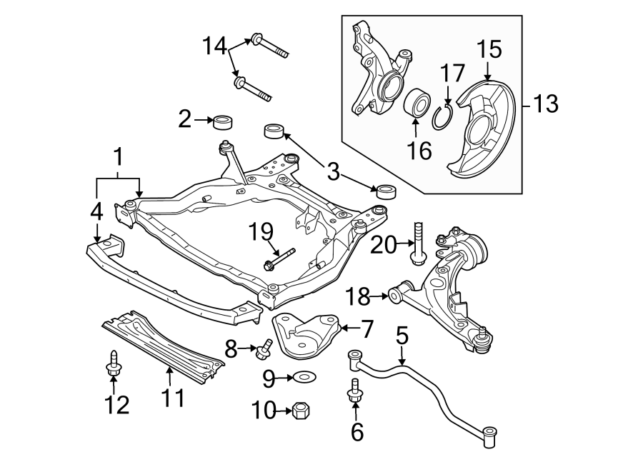 Diagram Front suspension. Suspension components. for your 2017 Mazda CX-5  Grand Select Sport Utility 