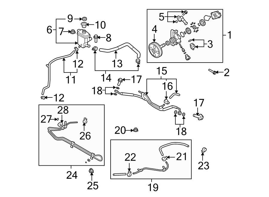 Diagram STEERING GEAR & LINKAGE. PUMP & HOSES. for your 2009 Mazda MX-5 Miata  SV Convertible 