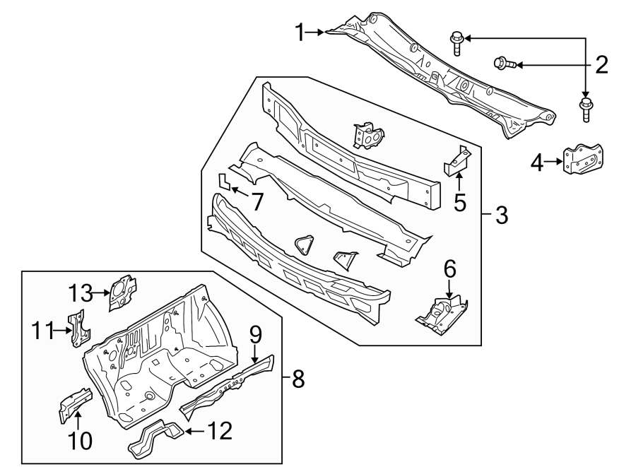 Diagram COWL. for your Mazda CX-9  