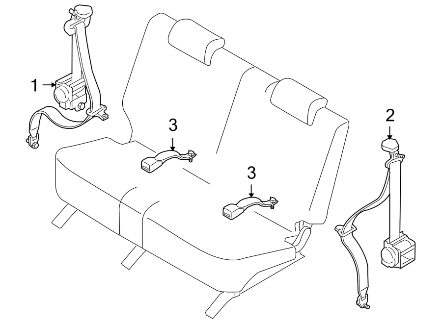 Diagram RESTRAINT SYSTEMS. THIRD ROW SEAT BELTS. for your 2016 Mazda CX-9   