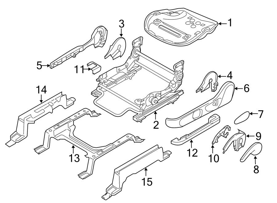 Diagram SEATS & TRACKS. TRACKS & COMPONENTS. for your 2006 Mazda MX-5 Miata  Base Convertible 