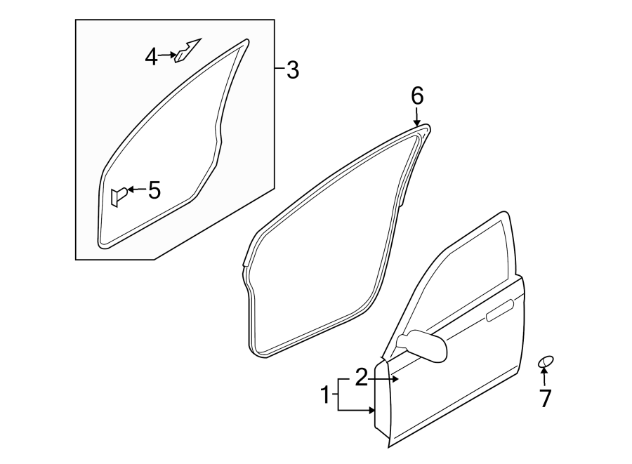 Diagram FRONT DOOR. DOOR & COMPONENTS. for your 2017 Mazda MX-5 Miata  Club Convertible 