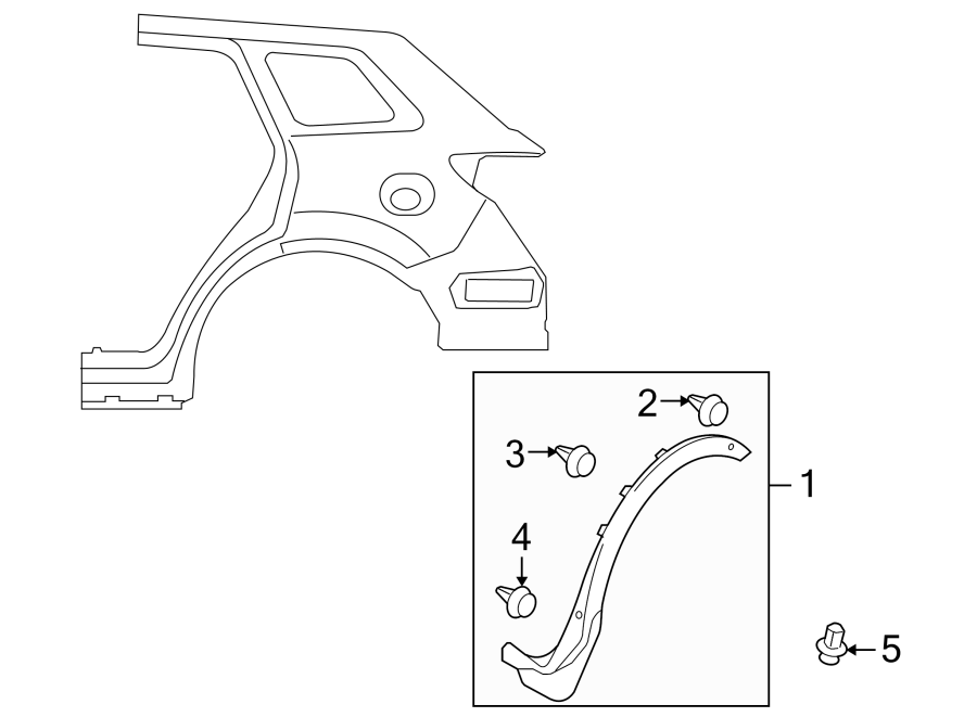 Diagram QUARTER PANEL. EXTERIOR TRIM. for your 2017 Mazda CX-5  Touring Sport Utility 