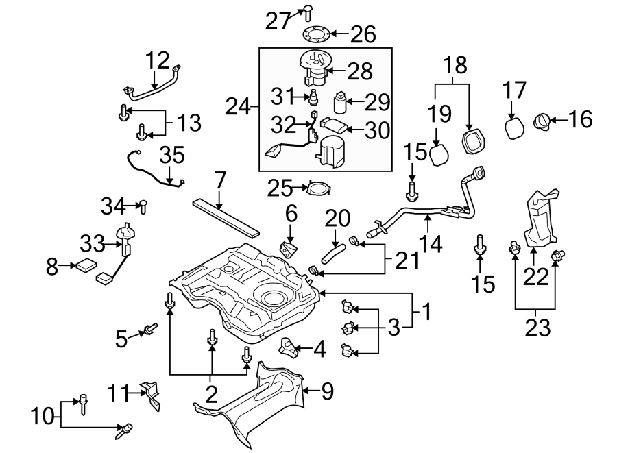 Diagram Fuel system components. for your 2021 Mazda CX-5  Signature Sport Utility 