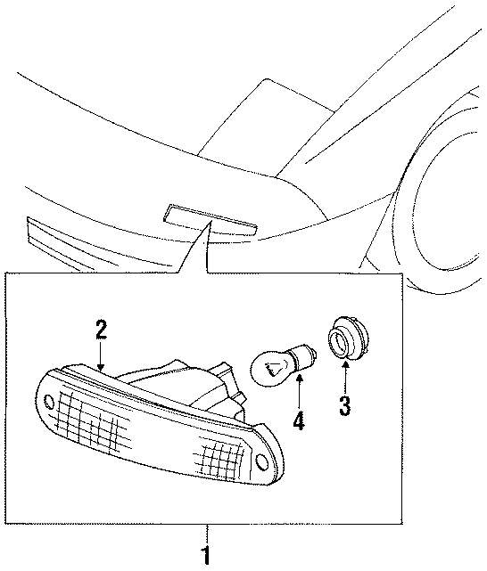 Diagram FRONT LAMPS. PARK LAMPS. for your 1996 Mazda