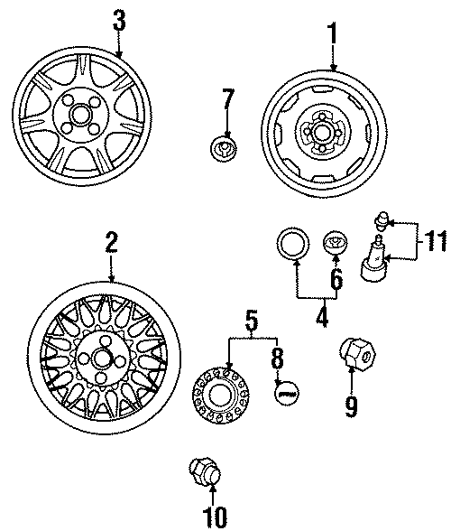 Diagram WHEELS. for your Mazda
