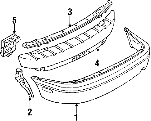 Diagram REAR BUMPER. BUMPER & COMPONENTS. for your 2000 Mazda MIATA   