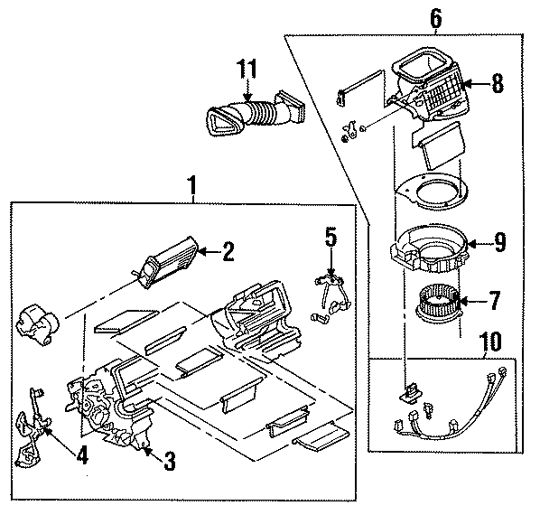 Diagram AIR CONDITIONER & HEATER. HEATER COMPONENTS. for your Mazda MIATA  