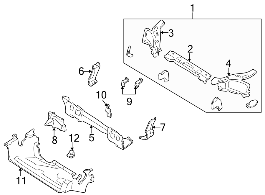 Diagram RADIATOR SUPPORT. for your 2021 Mazda CX-5 2.5L SKYACTIV A/T FWD Touring Sport Utility 