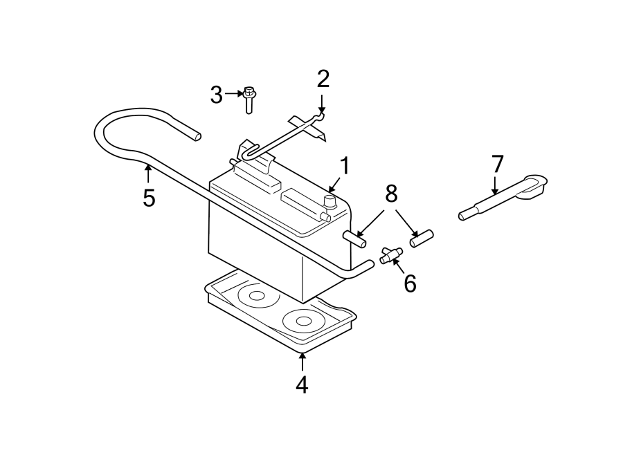 Diagram BATTERY. for your 2008 Mazda MX-5 Miata  Grand Touring Convertible 