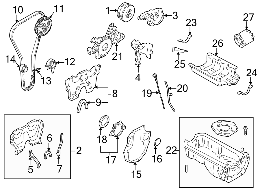 Diagram ENGINE PARTS. for your 1997 Mazda Protege   