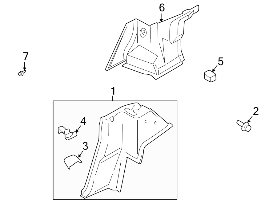 Diagram QUARTER PANEL. INTERIOR TRIM. for your Mazda MIATA  