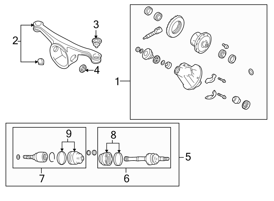 Diagram REAR SUSPENSION. AXLE & DIFFERENTIAL. for your Mazda