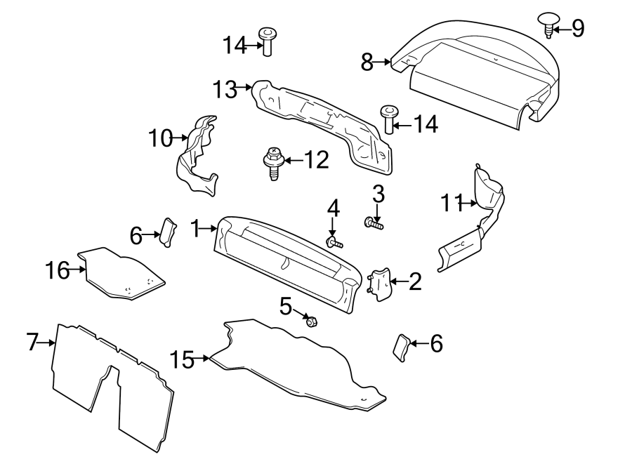 Diagram REAR BODY & FLOOR. INTERIOR TRIM. for your 2010 Mazda MX-5 Miata  Sport Convertible 