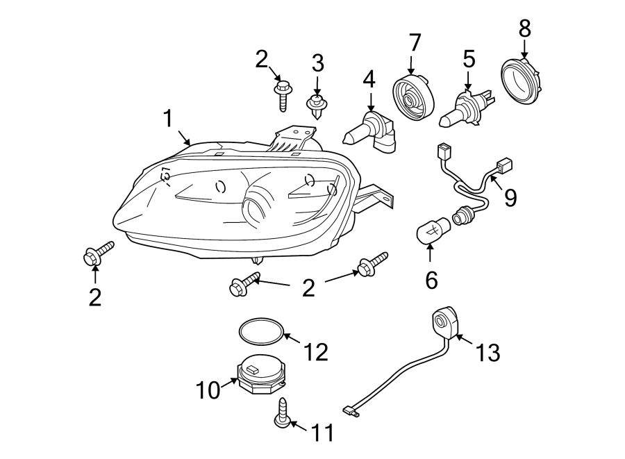 Diagram FRONT LAMPS. HEADLAMP COMPONENTS. for your 2017 Mazda MX-5 Miata   