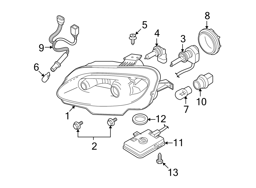 Diagram FRONT LAMPS. HEADLAMP COMPONENTS. for your 2017 Mazda MX-5 Miata   