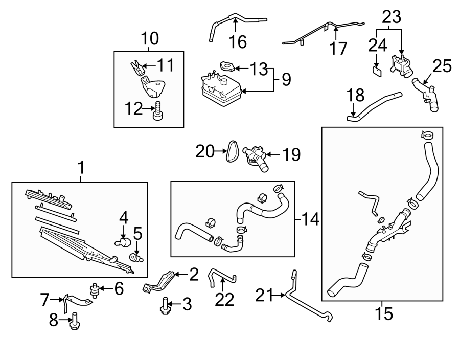 Diagram RADIATOR & COMPONENTS. for your 2012 Mazda MX-5 Miata   