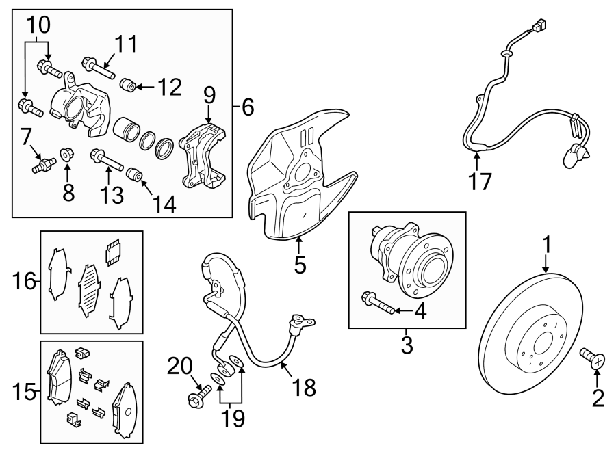 Diagram FRONT SUSPENSION. BRAKE COMPONENTS. for your 2016 Mazda CX-5  Sport Sport Utility 