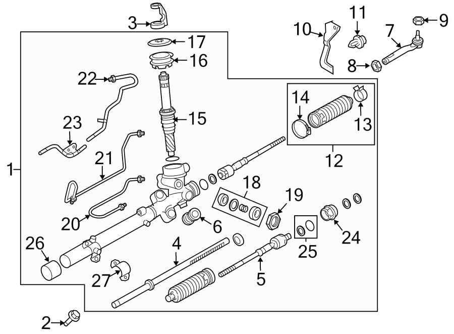 Diagram STEERING GEAR & LINKAGE. for your 2019 Mazda CX-5  Sport Sport Utility 