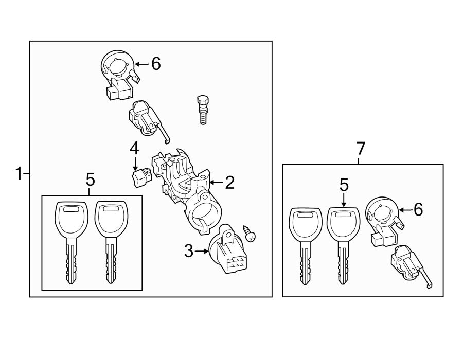 Diagram STEERING COLUMN. IGNITION LOCK. for your 2021 Mazda MX-5 Miata  Club Convertible 