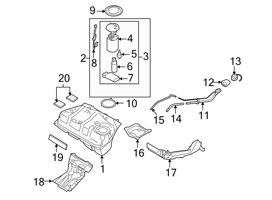 Diagram FUEL SYSTEM COMPONENTS. for your Mazda