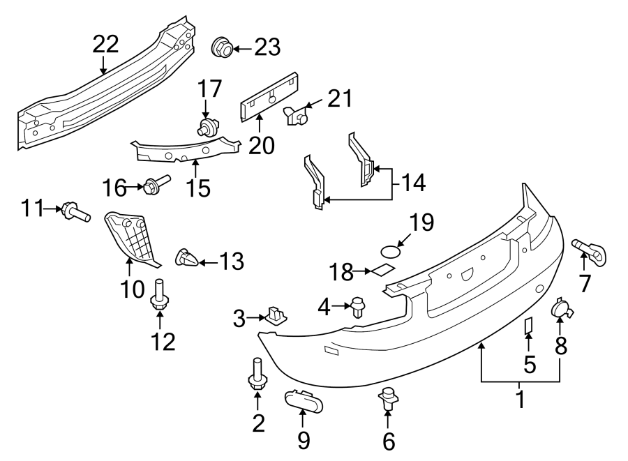 Diagram REAR BUMPER. BUMPER & COMPONENTS. for your 2007 Mazda MX-5 Miata  SV Convertible 