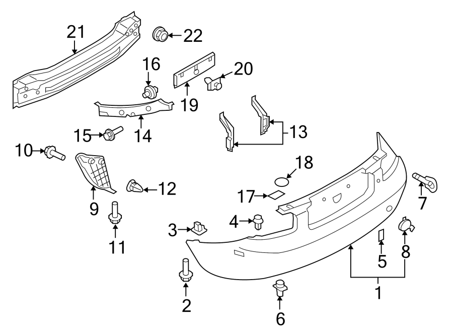 Diagram REAR BUMPER. BUMPER & COMPONENTS. for your Mazda MX-5 Miata  