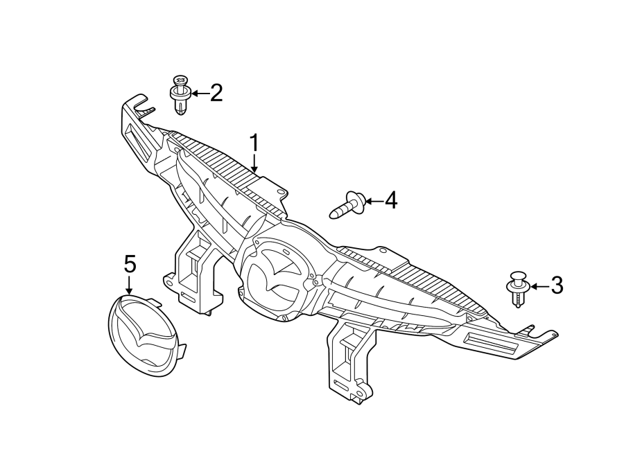 Diagram GRILLE & COMPONENTS. for your Mazda