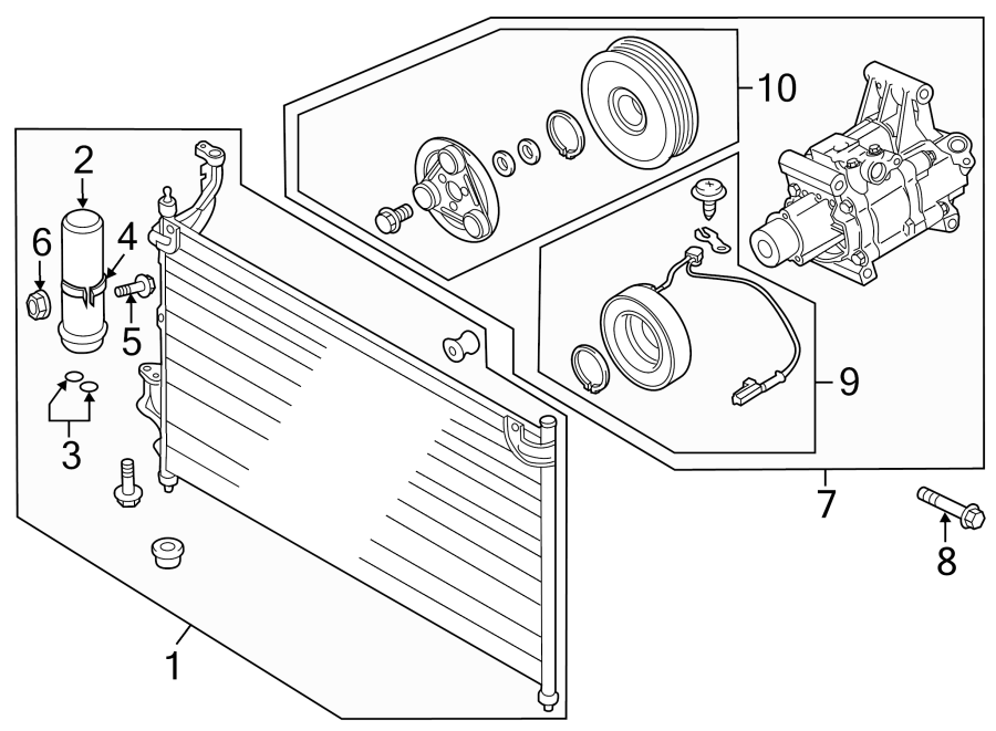 Diagram AIR CONDITIONER & HEATER. COMPRESSOR & LINES. for your 2017 Mazda MX-5 Miata   