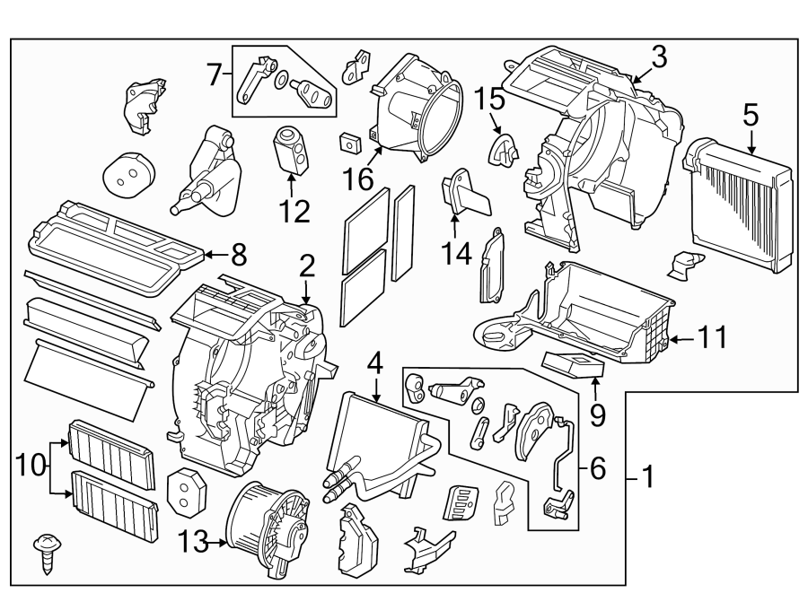 Diagram AIR CONDITIONER & HEATER. EVAPORATOR & HEATER COMPONENTS. for your 2016 Mazda CX-5   